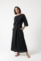 Zahira Knot Dress Black Luxmii