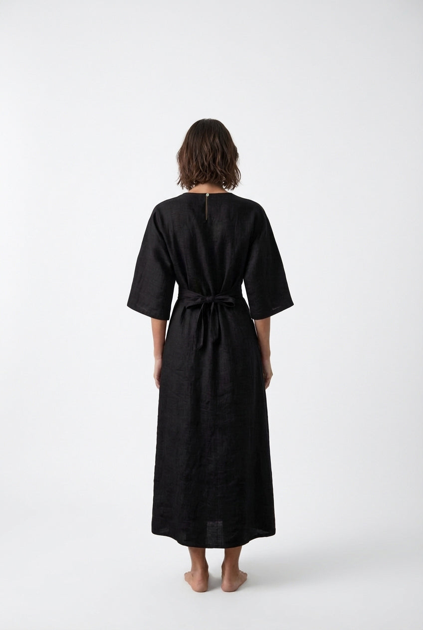 Zahira Knot Dress Black Luxmii