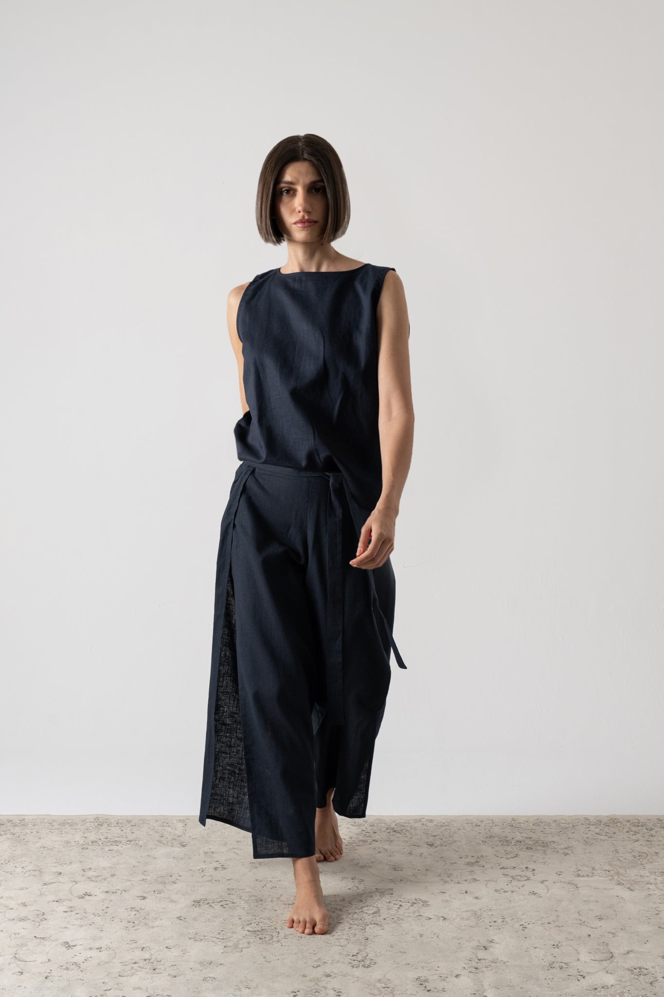 Zakai Wrap Pant Navy - LUXMII