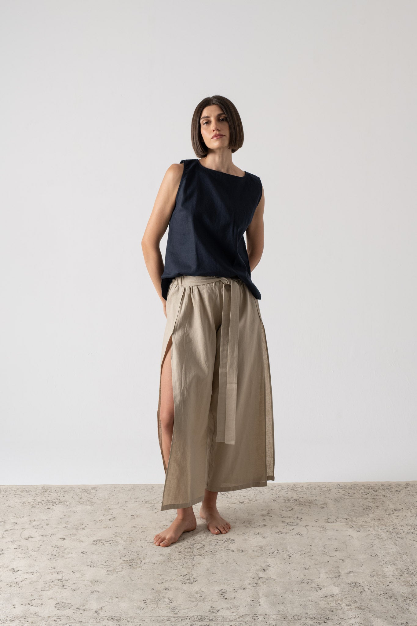 Zakai Wrap Pant Oatmeal - LUXMII