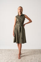 Zaya Linen Dress Khaki Luxmii