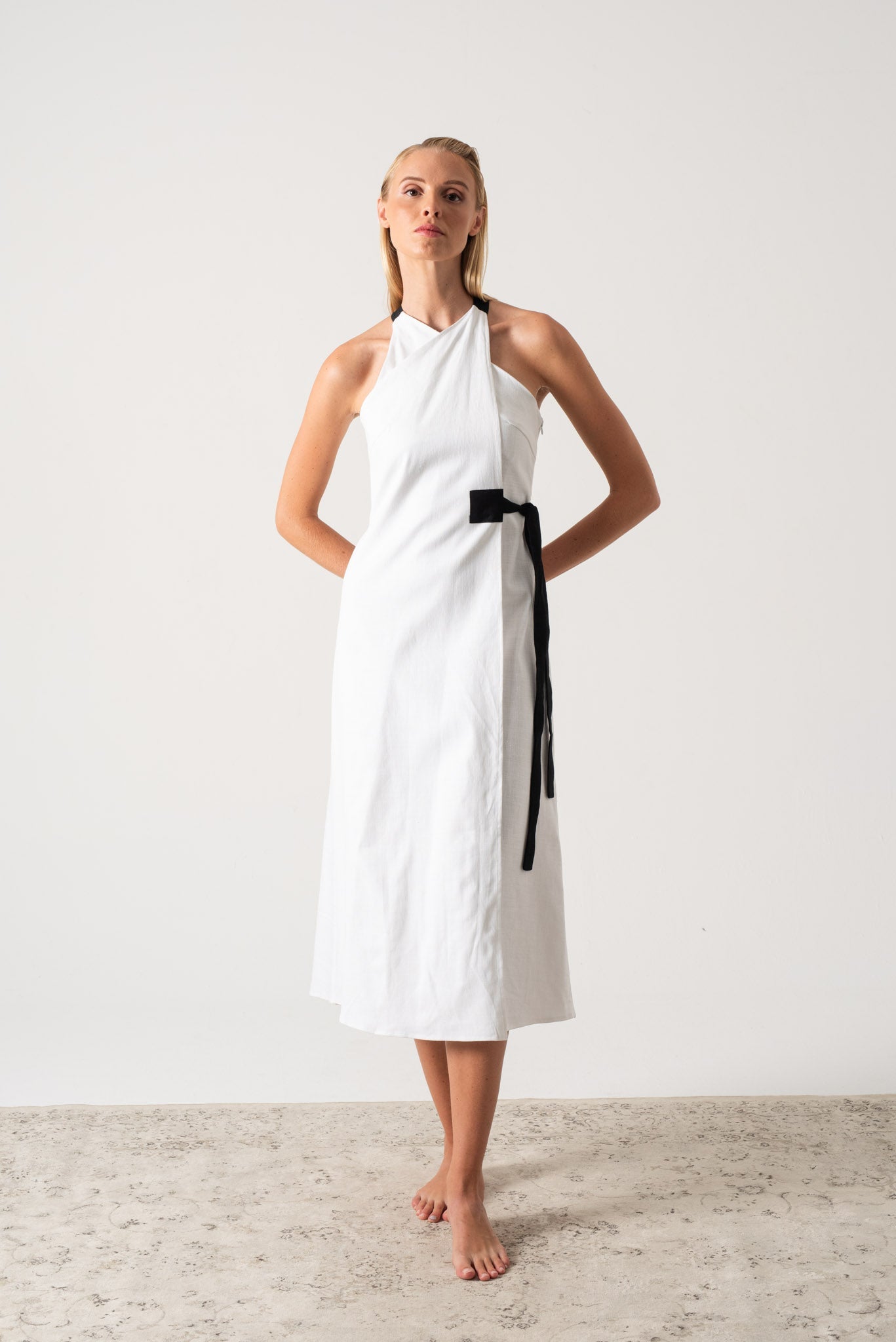 Zulu Linen Wrap Dress White Luxmii