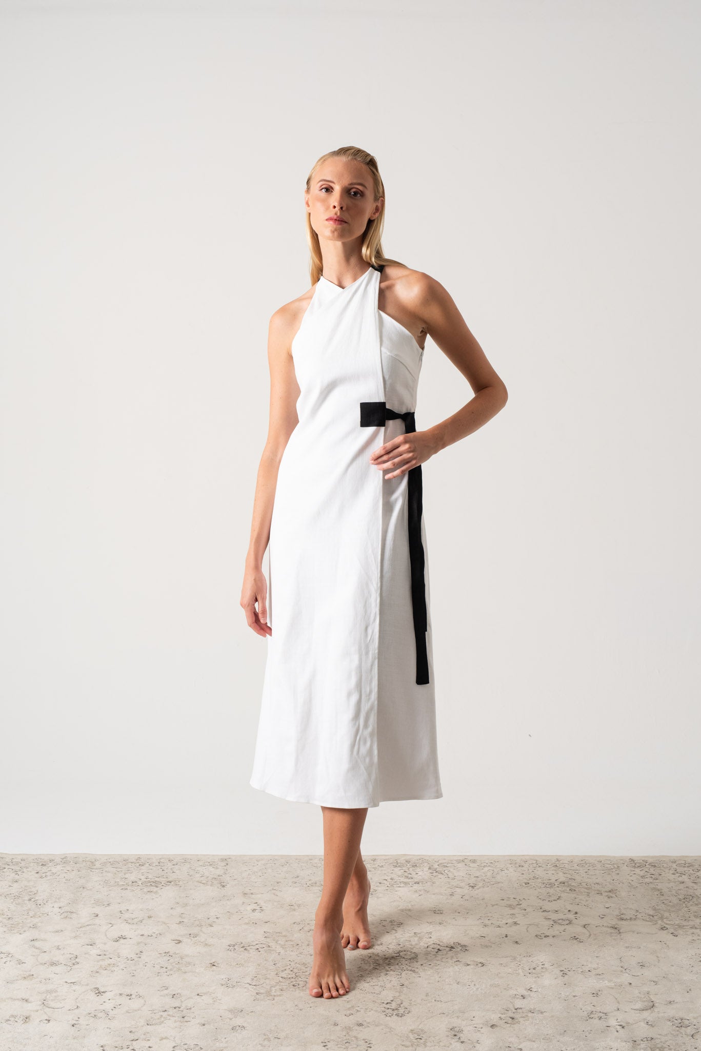 Zulu Linen Wrap Dress White Luxmii