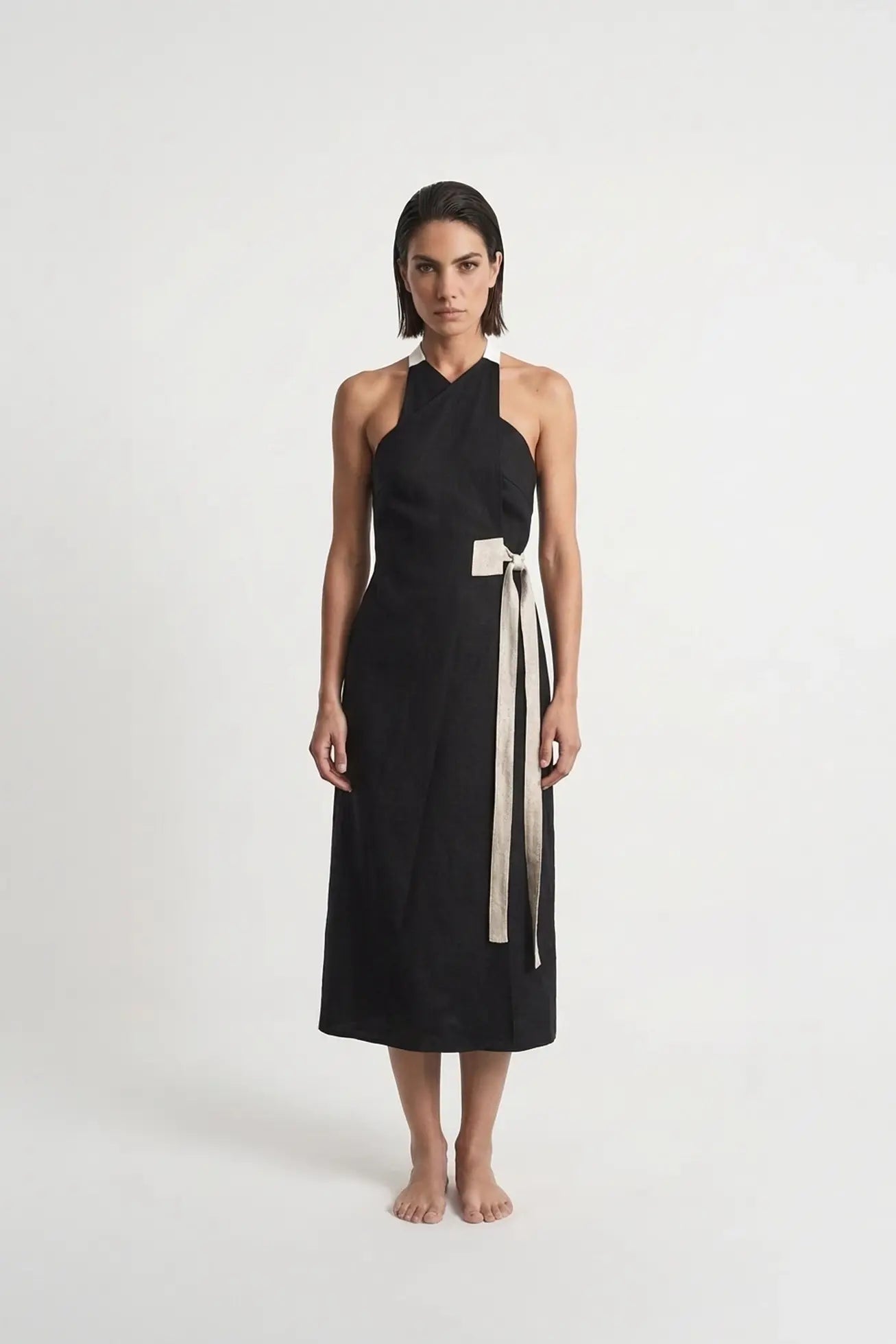 Zulu Wrap Dress in Black Luxmii