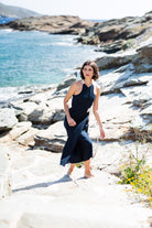 Zulu Wrap Dress in Navy Luxmii
