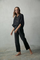 Architectures Linen Top Black Luxmii