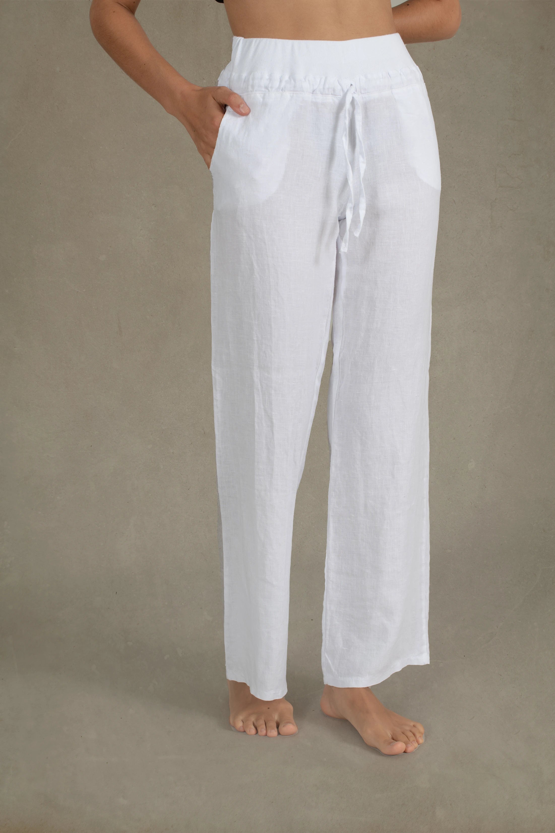 Giorno Linen Pant White LUXMII