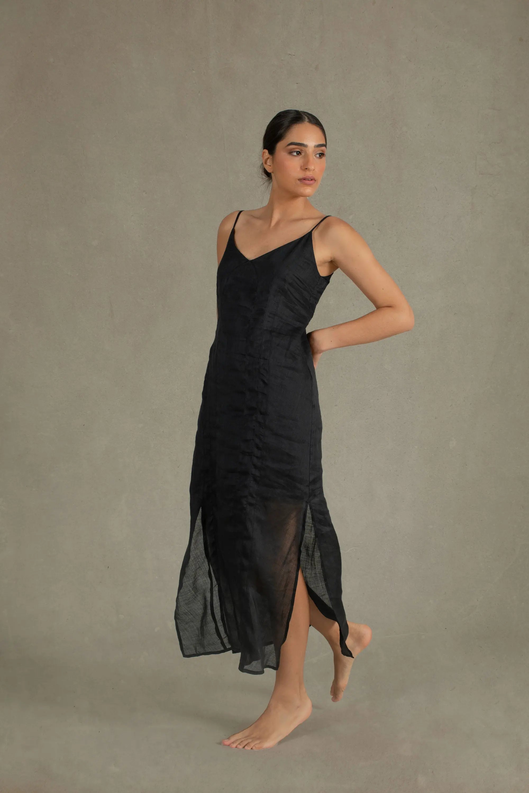 Dara Dress Reversible Black-to-silver Sequin Wrap Dress Loralai Pants  Featuring Embroidery From the Sindhi Region 
