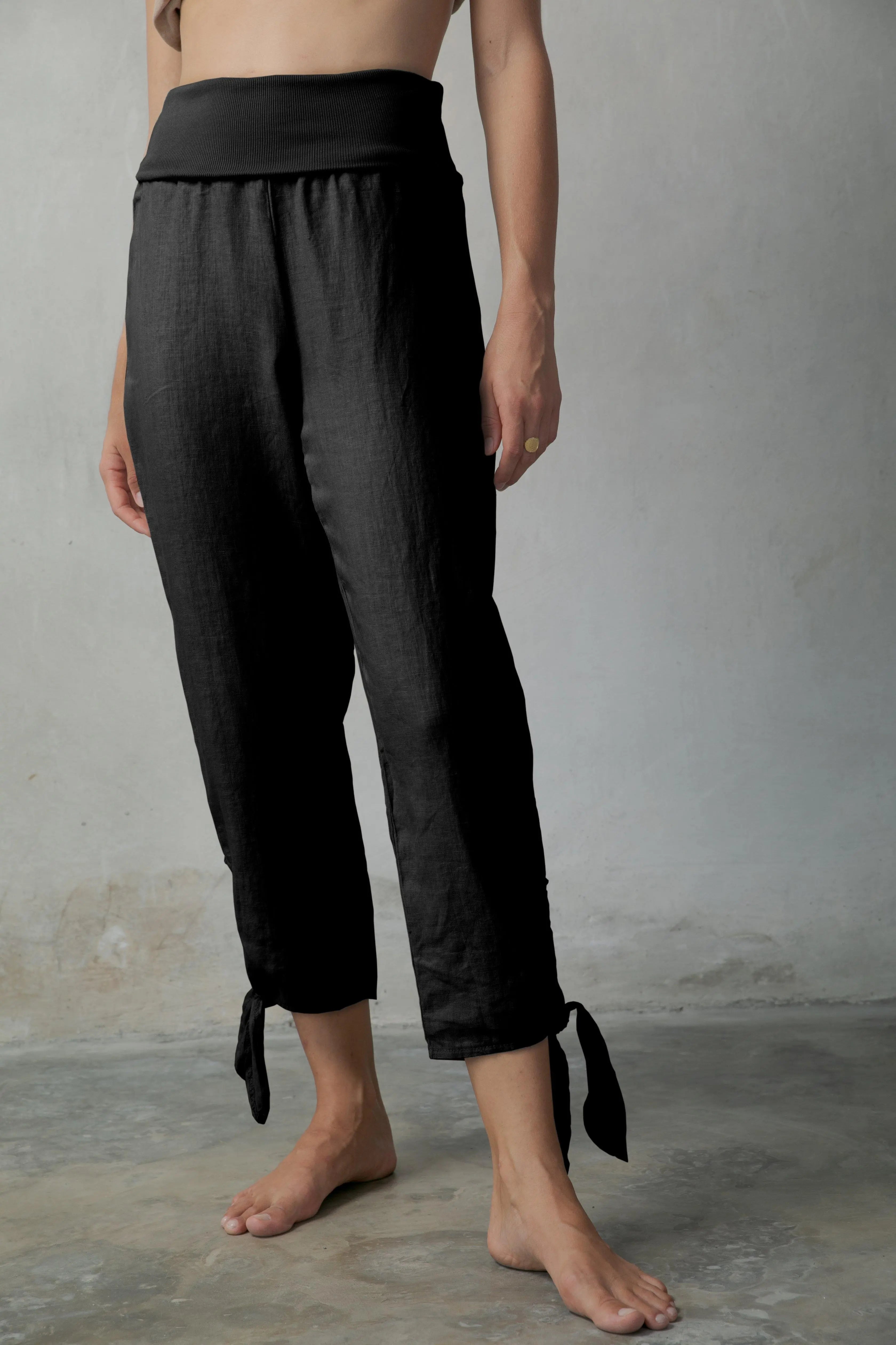 Buy Black Cotton Solid Capri Pant (Capri) for INR399.50