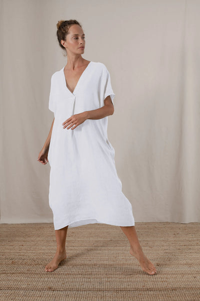 White sales linen kaftan